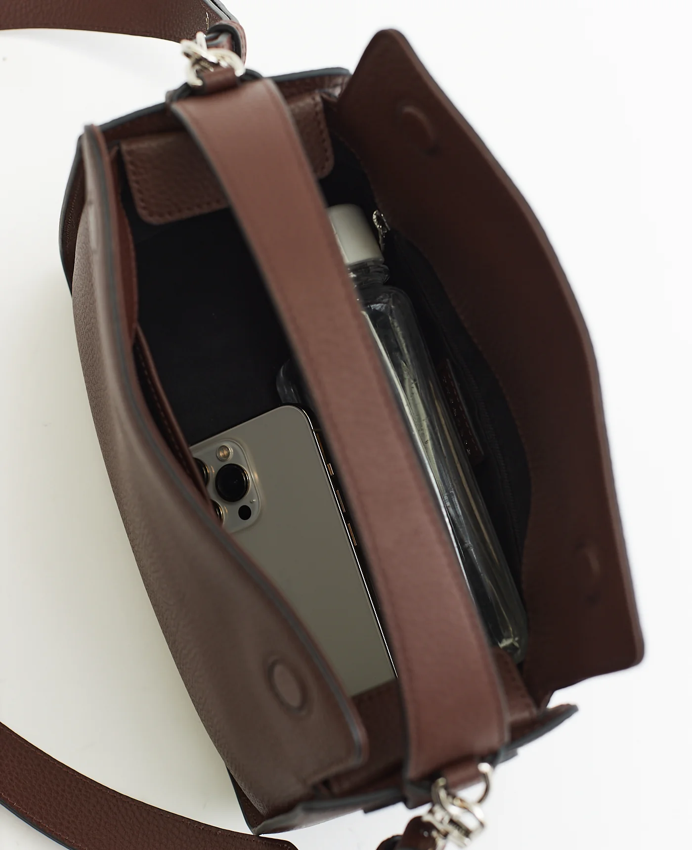 Clementine Bag: Coffee Pebbled Leather - Image 11