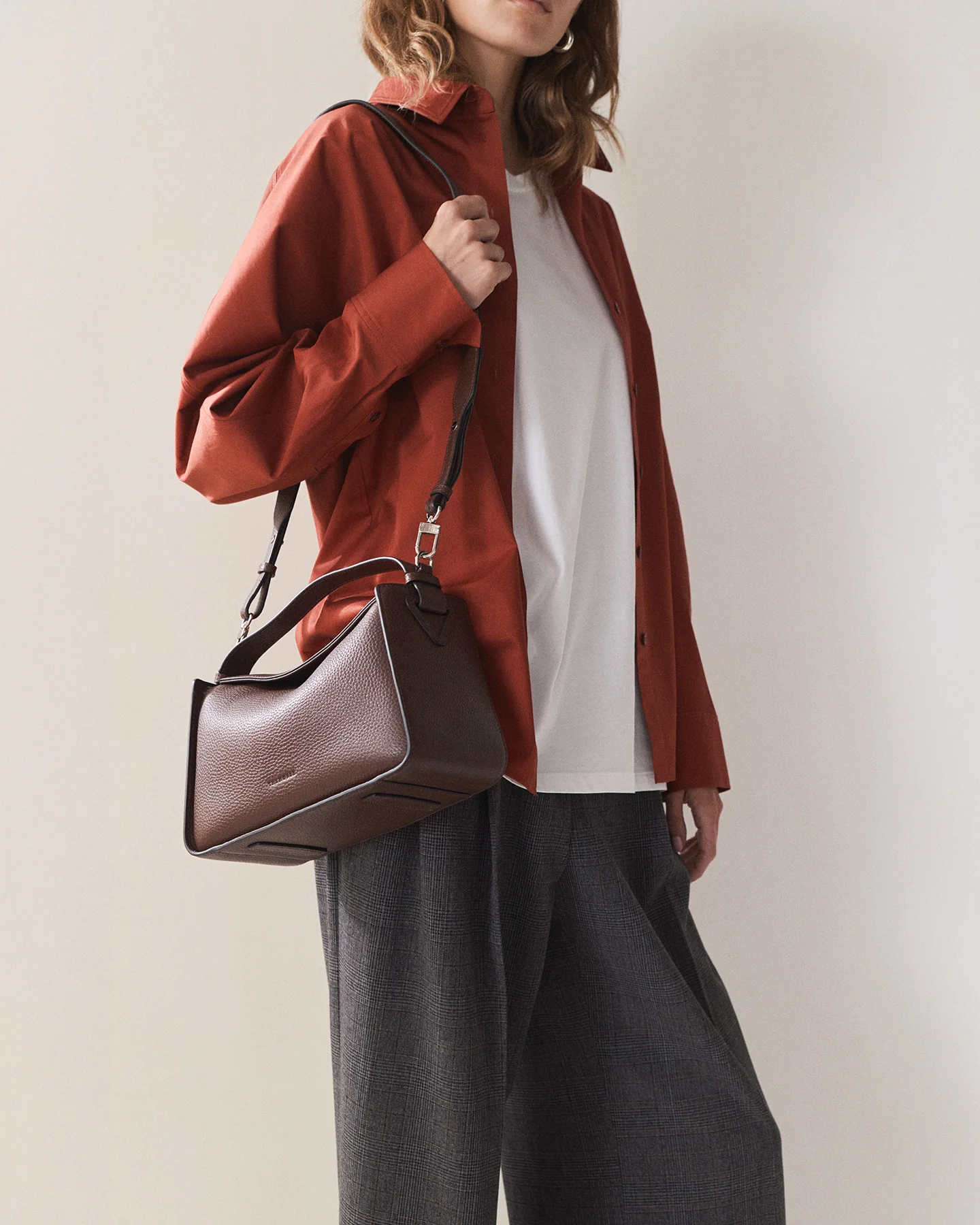 Clementine Bag: Coffee Pebbled Leather - Image 8