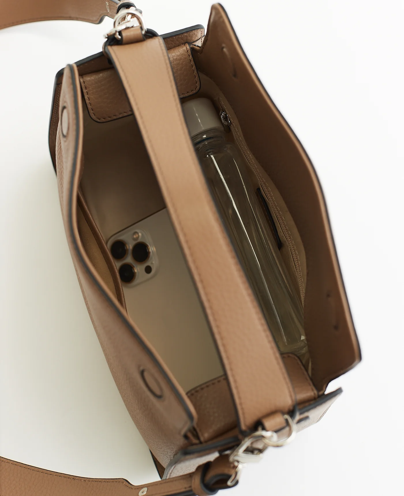Clementine Bag: Taupe Pebbled Leather - Image 11
