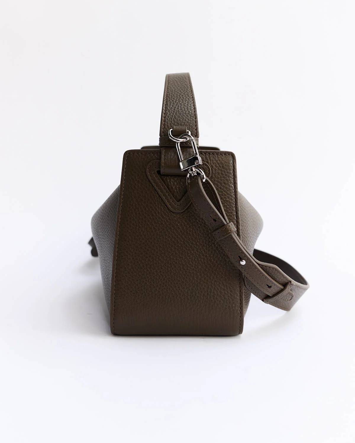Clementine Bag: Khaki Green Pebbled Leather - Image 4