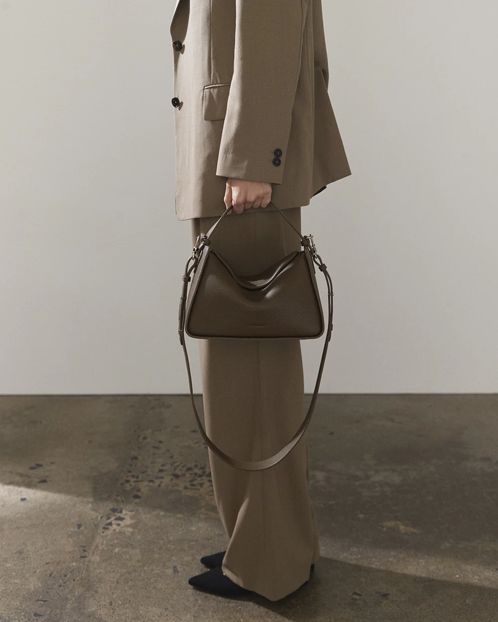 Clementine Bag: Khaki Green Pebbled Leather - Image 6