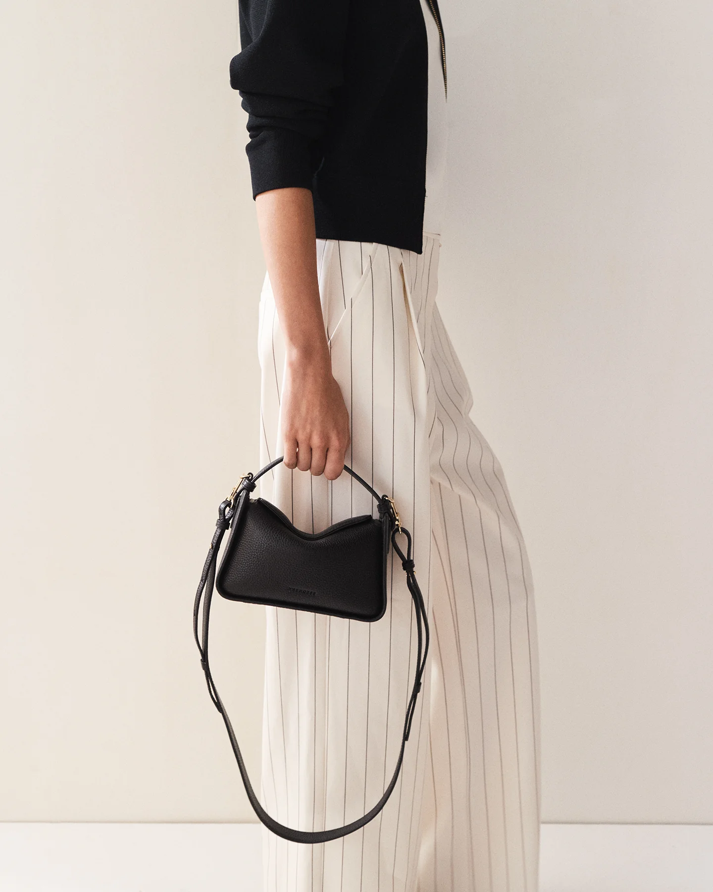 Mini Clementine Bag: Black with Gold - Image 4